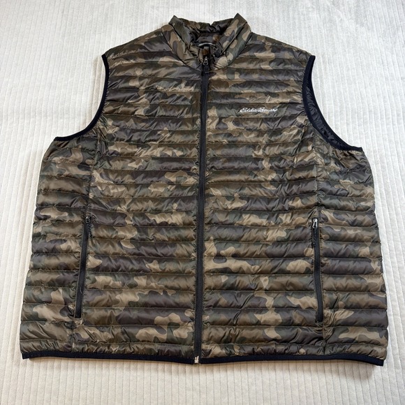 Eddie Bauer Other - Eddie Bauer Vest Men 2XL Green Camo EB650 Down Insulated Full Zip Puffer Outdoor